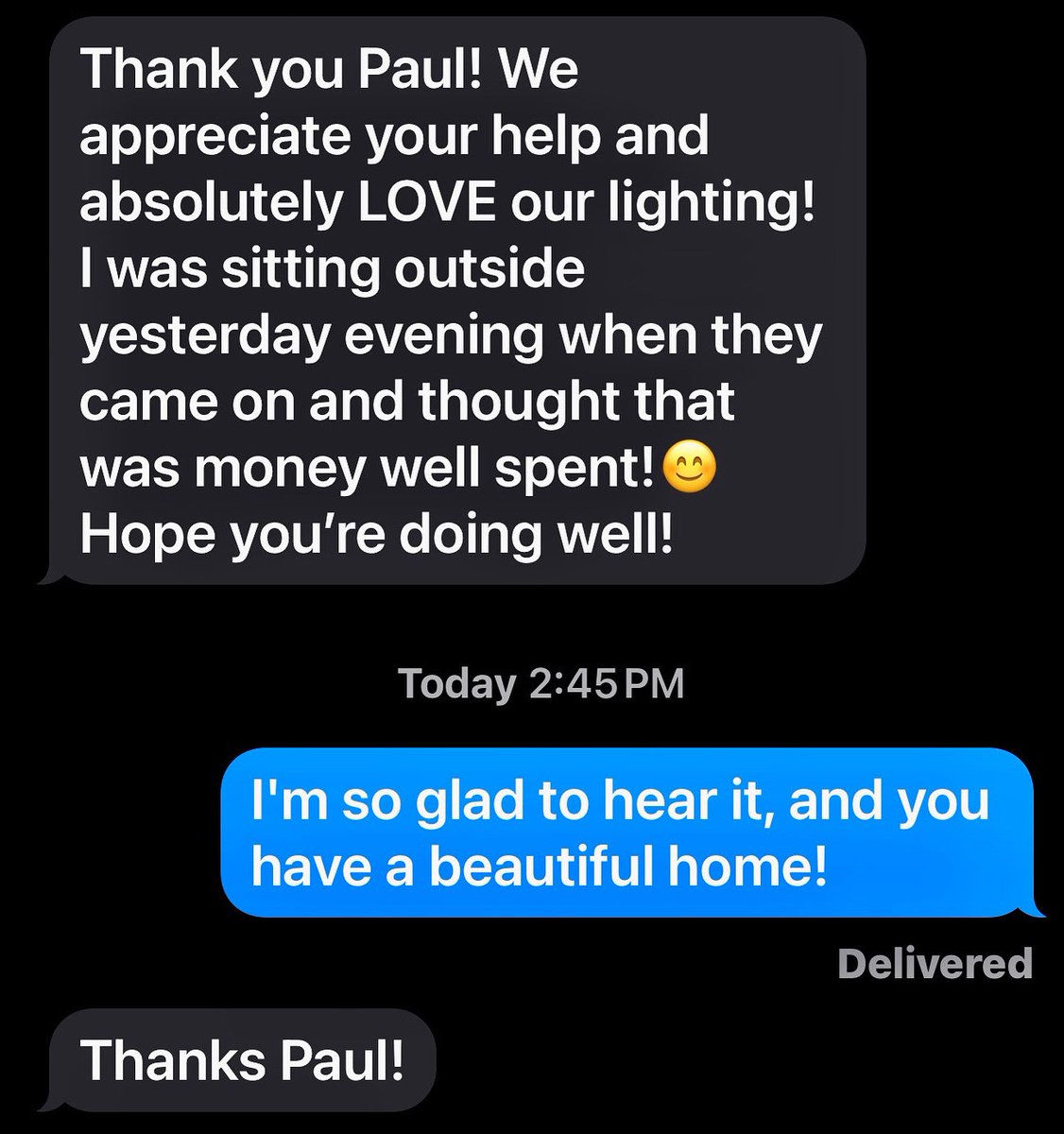 fireflyillum's tweet photo. We love what we do and have been blessed with great customers. This is a message we received yesterday from a client.
#WELIGHTTHENIGHT

Paul@fireflyillumination.us
https://t.co/mfJECE4sL0
678.988.0005 https://t.co/G8KkucCsbK