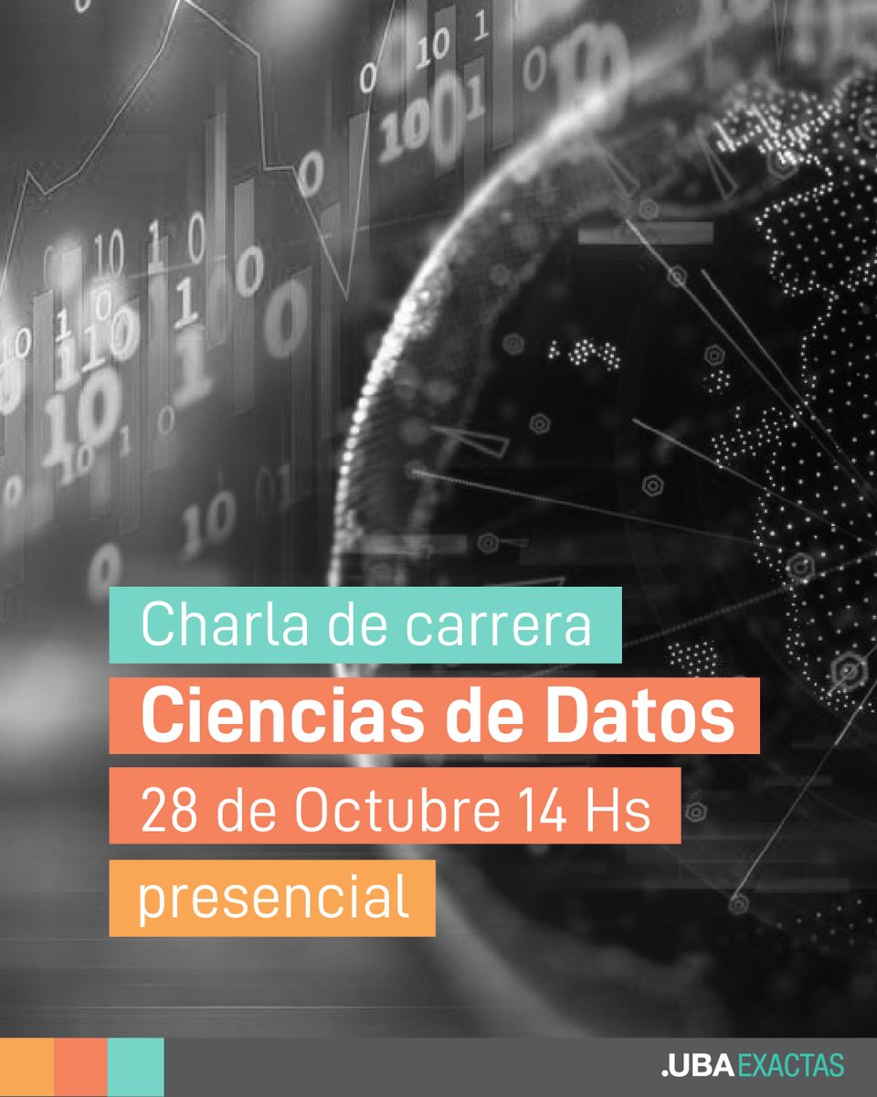 ¿Te copan los datos y la tecnología? 🤓 Vení a descubrir el detrás de escena de las apps que usas todos los días.

En esta charla, te contamos todo sobre la carrera de Ciencias de Datos: qué se estudia, cómo se aplica y en qué podés trabajar. Desde empresas tech hasta