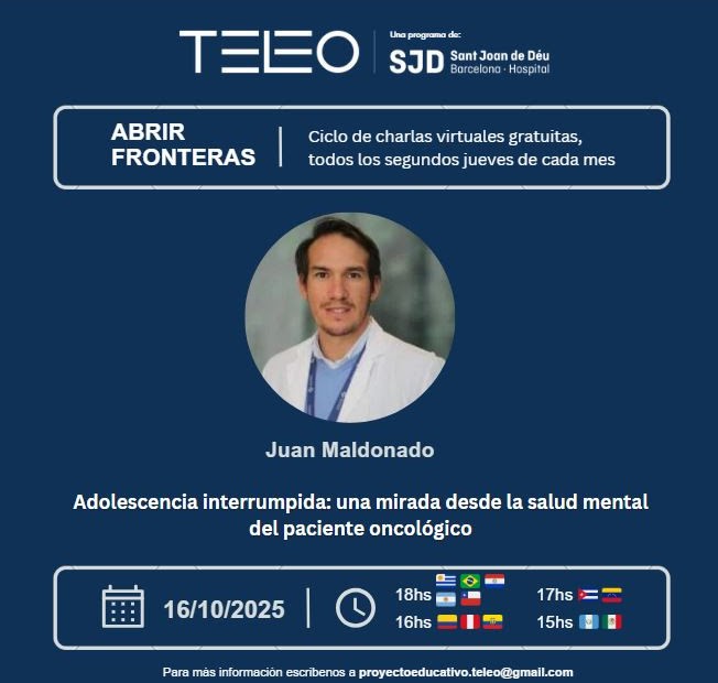 ProgramaTeleo's tweet image. ESTE JUEVES ☕️Charla de café en Abrir Fronteras, un espacio desde y hacia #Enfermería.
Con el Dr. Juan Maldonado hablaremos sobre “Adolescencia interrumpida: la salud mental en pacientes oncológicos.”
Te esperamos para aprender juntos.

Para acceder: teleosjd.org