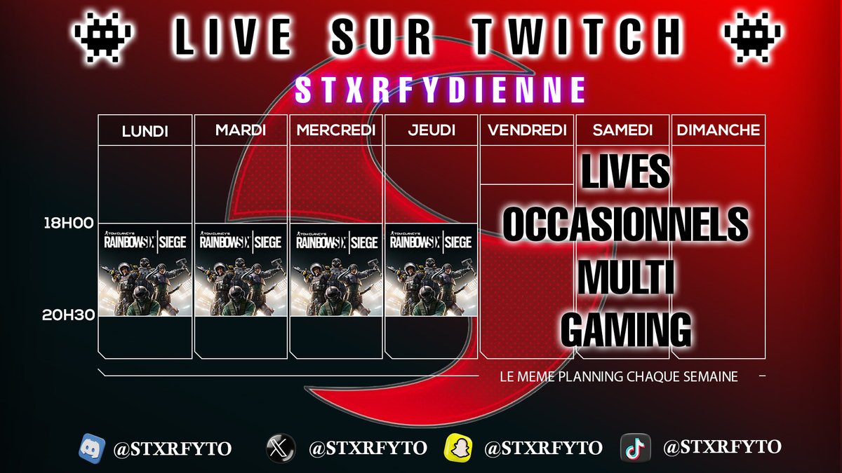 🎥 En Live du lundi au jeudi de 18h à 20h30, rejoignez la SFy 😎
Ça se passe ici ⬇️⬇️⬇️
                    
                     Twitch.tv/Stxrfyto