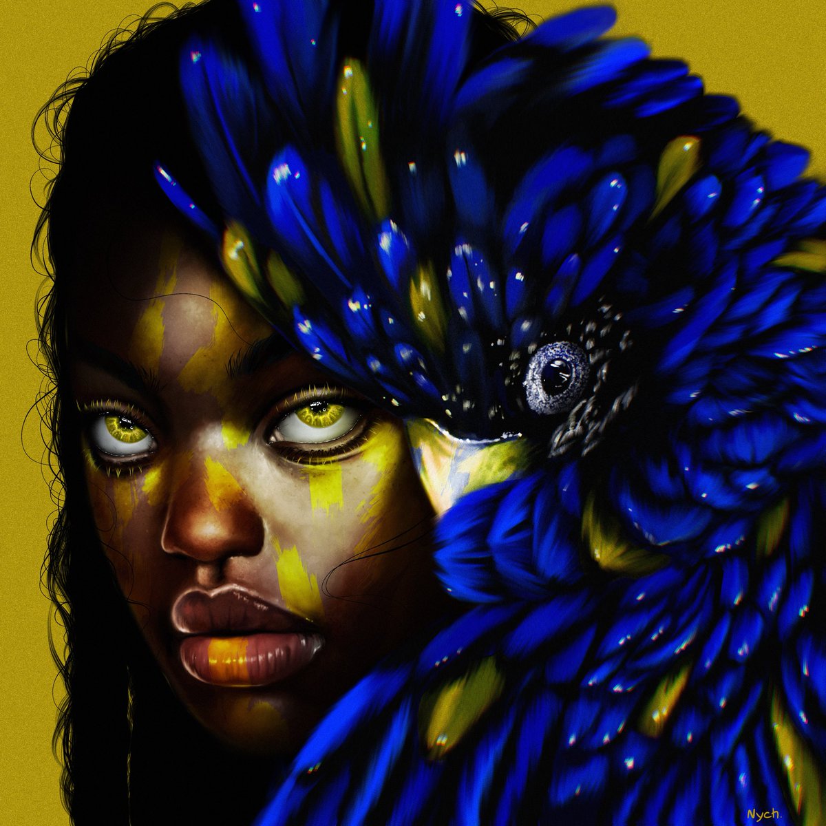Golden Gaze 
1/1 ~ 2 $SOL 

digitally hand painted 🤍