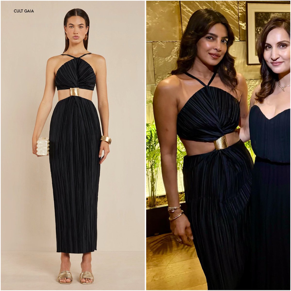 ▪️@PriyankaChopra who’s back in Delhi, celebrated her best friend’s birthday wearing a dress from @CultGaia_.

#OOTN #PriyankaChopra #CultGaia
