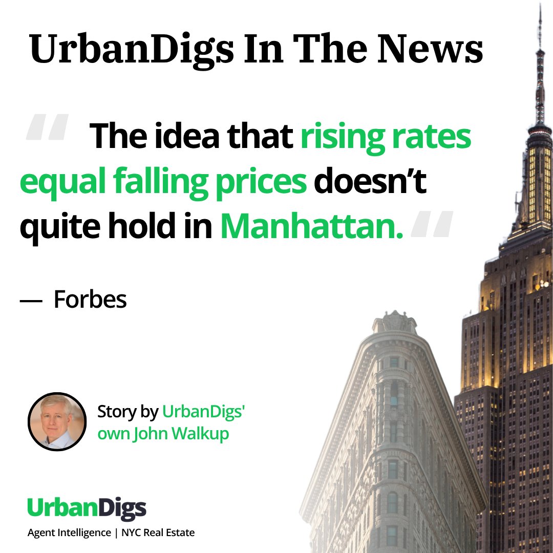 Rising rates, steady prices — Manhattan plays by its own rules.

Check out this <a href="/Forbes/">Forbes</a> article by UrbanDigs’ own John Walkup.
tryurbandigs.com/4odq7C4

#NYCRealEstate #MarketTrends #AgentIntelligence #UrbanDigs #ManhattanRealEstate #HomeSellers #HousingMarket #HomeBuyers