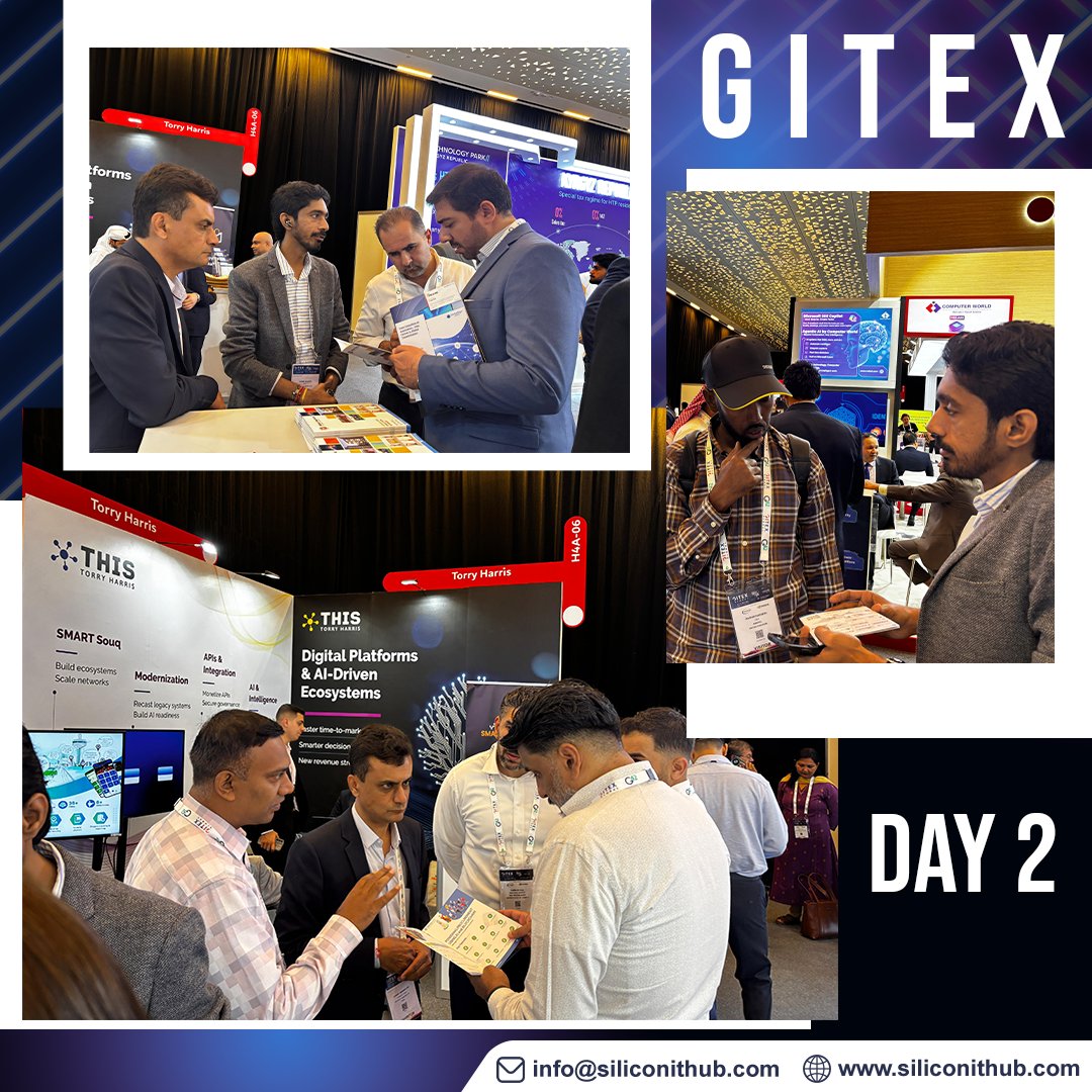 SiliconITHub's tweet image. Day 2 at GITEXGlobal was buzzing! ⚡
We’re thrilled by the incredible response to our custom software development 💻 and enterprise solutions 🏢.
The future of innovation is here! 🚀✨
#GITEX2025 #Innovation #TechSolutions #DigitalTransformation #EnterpriseTech #FutureOfTech