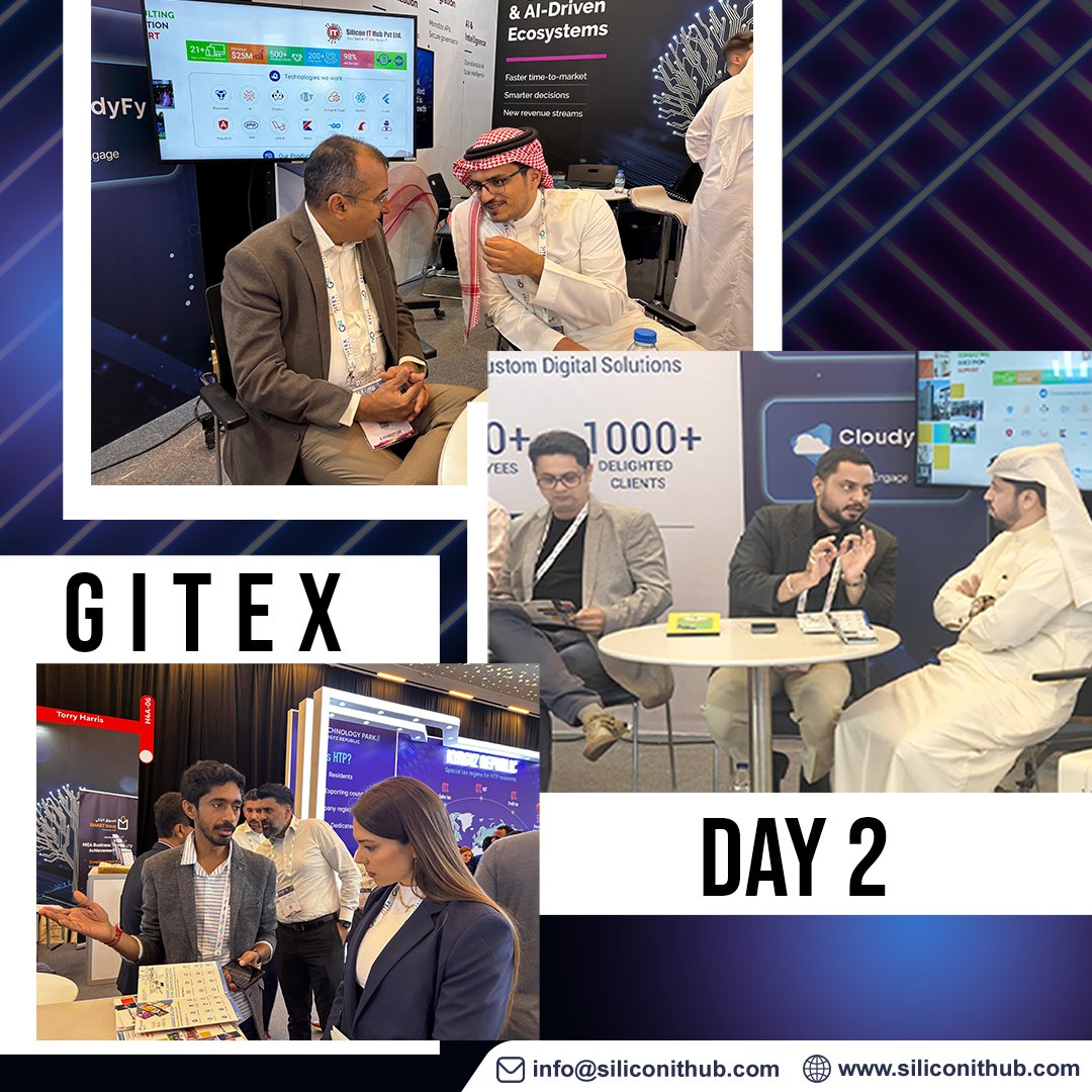 SiliconITHub's tweet image. Day 2 at GITEXGlobal was buzzing! ⚡
We’re thrilled by the incredible response to our custom software development 💻 and enterprise solutions 🏢.
The future of innovation is here! 🚀✨
#GITEX2025 #Innovation #TechSolutions #DigitalTransformation #EnterpriseTech #FutureOfTech