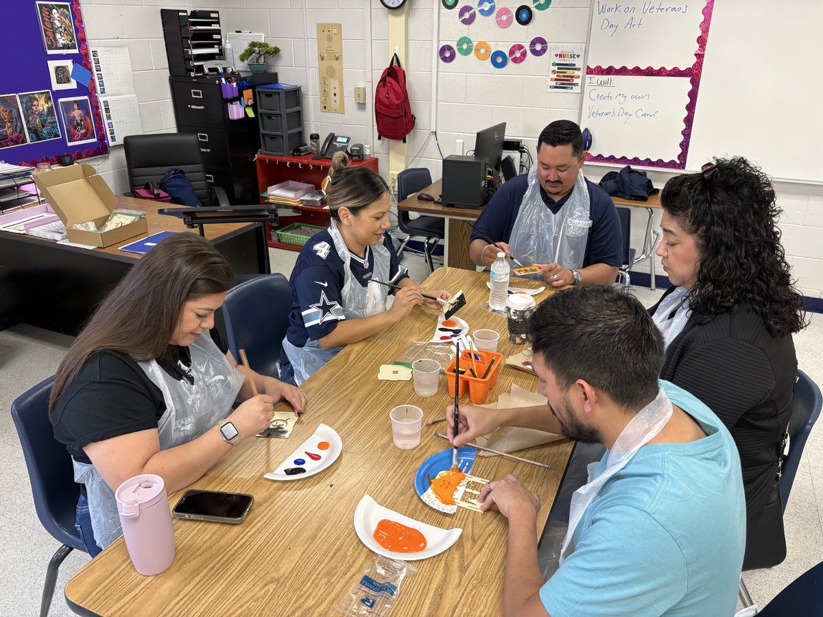 scorde06_AHS's tweet photo. Starting the day at The Ranch with some fun and creativity! 🎨🏠 Our teachers are painting and building spooky team houses — a perfect way to de-stress, practice self-care, and get into the Halloween spirit! 👻💪 #TeamRanch #SelfCare #TeacherWellness #SpookySeason https://t.co/BKBrriOqIS