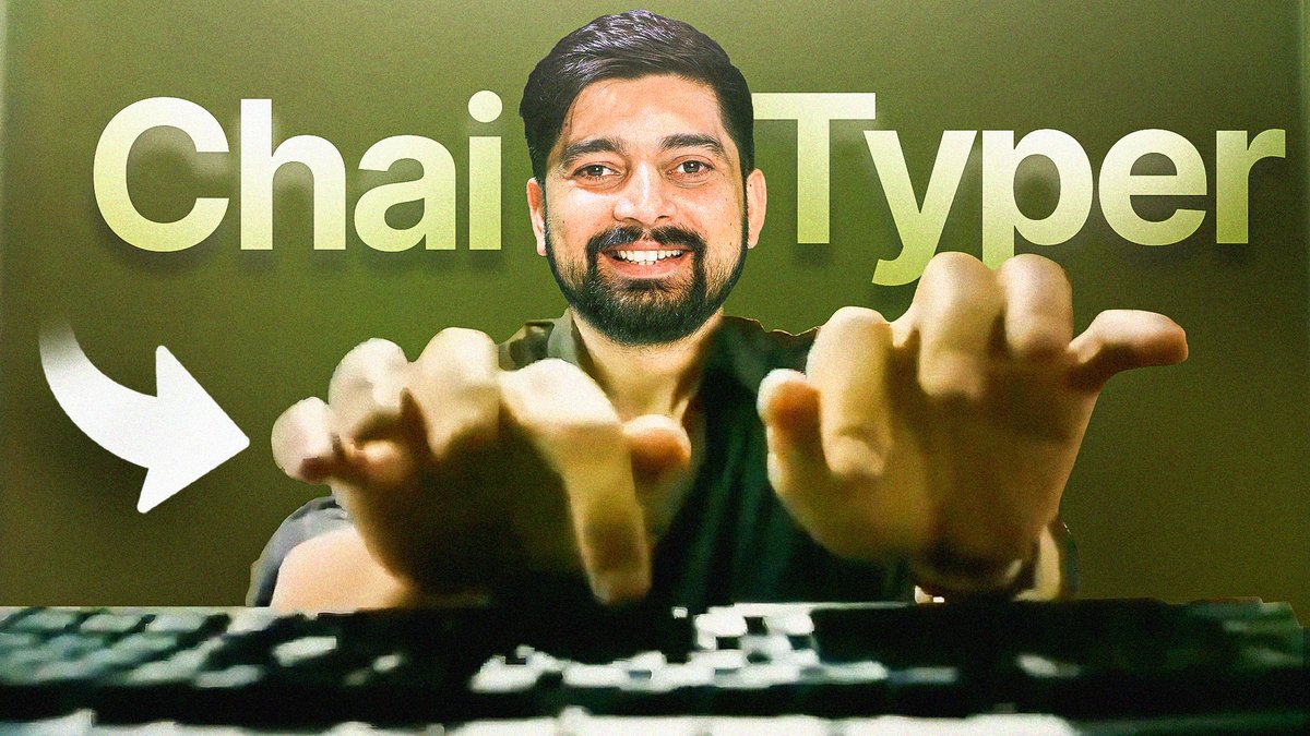 Hiteshdotcom's tweet image. typer project, dedicated coder to increase their typing speed.
Chaicode youtube channel pe video h ji, attendance laga aoo