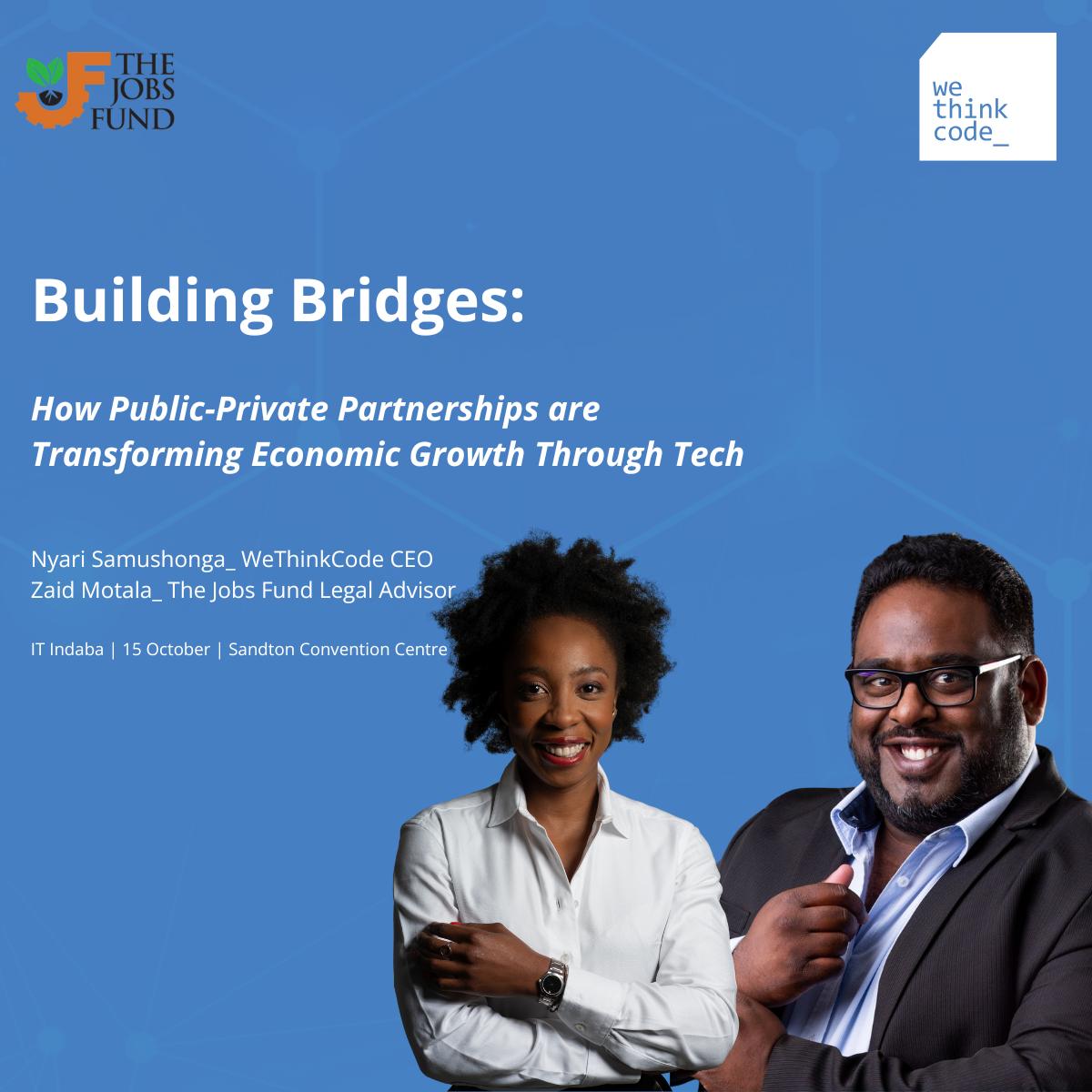 wethinkcode's tweet image. How can tech partnerships drive SA’s growth?
Join our CEO Nyari Samushonga & Zaid Motala from The Jobs Fund @ IT Indaba as they unpack how collaboration fuels innovation & opportunity 👏
📍 15 Oct | Sandton Convention Centre
🚀 Don’t miss it!
#WeThinkCode #TheJobsFund #ITIndaba