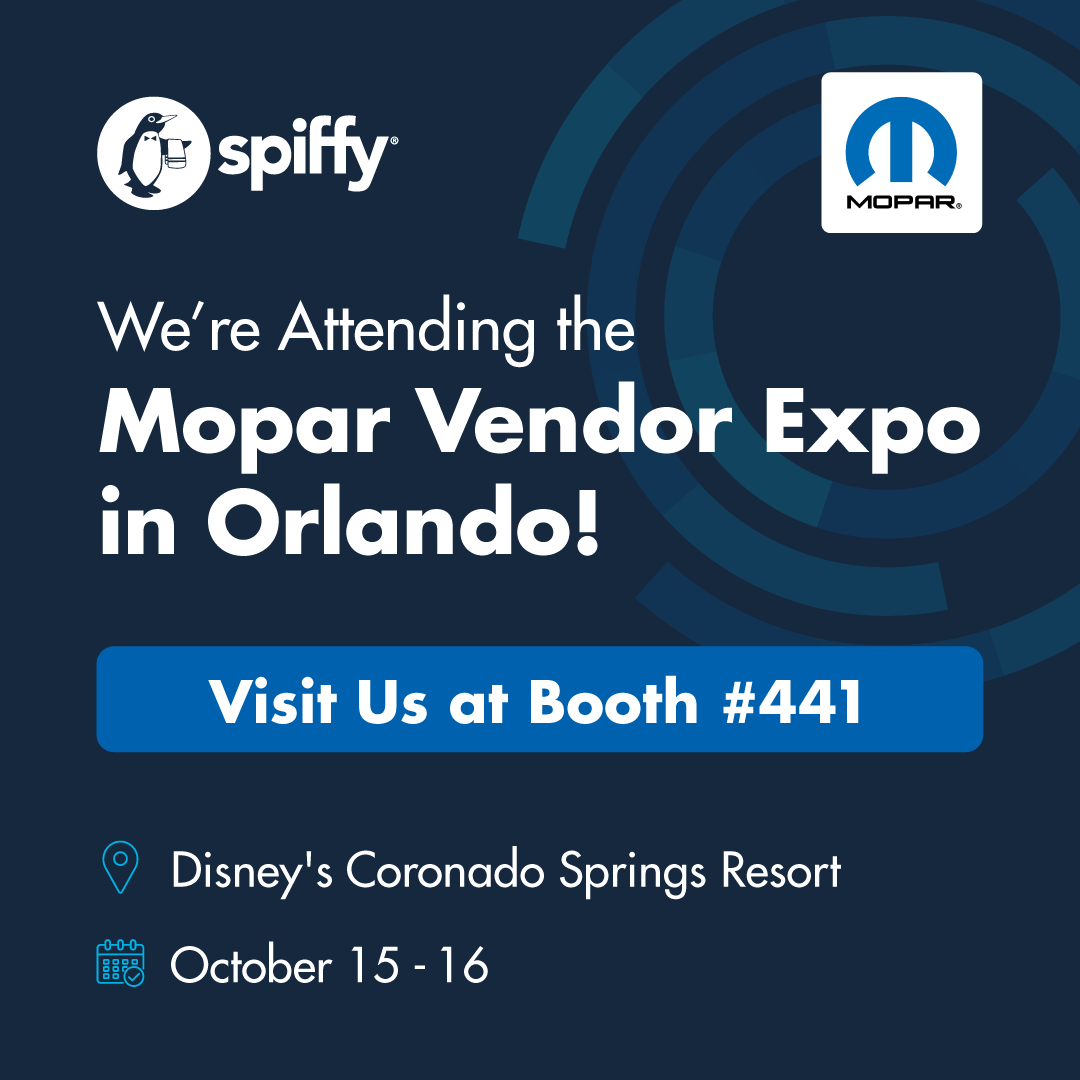 The Spiffy team is attending the Mopar Vendor Expo in Orlando!

Join us at booth #441 to see how Spiffy’s Full-Stack Mobile Service Platform is helping dealers and OEMs deliver convenience, efficiency, and profitability through mobile service.

What you’ll experience:

🚐