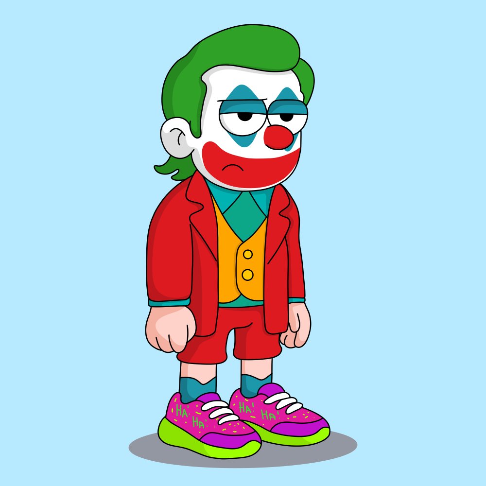 BoredDoodz's tweet photo. @Jokerchimp GM 🌞 My take on the Joker, straight from the Bored Doodz universe 💥 https://t.co/XuCRUZlD1V