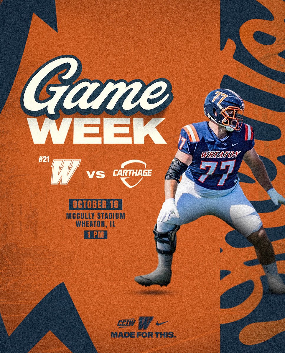 Wheaton Football (@wheatonfb) on Twitter photo #LetsRoll #MadeForThis #LetsRoll #MadeForThis