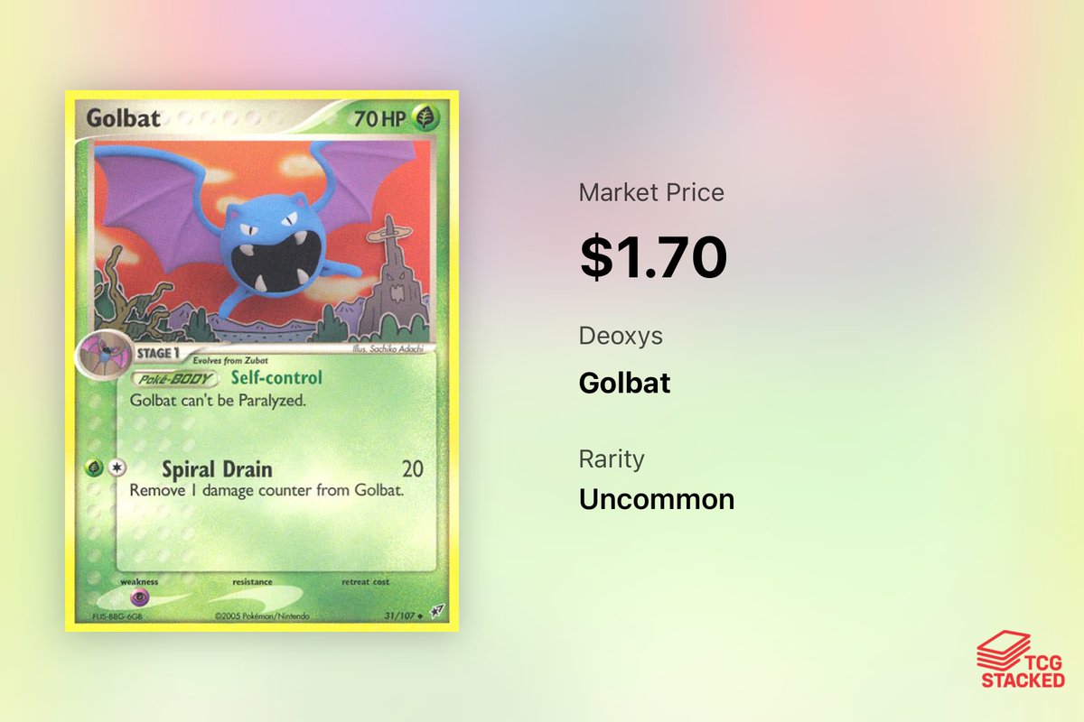 TCGStacked's tweet image. Day 42 - Here are some of the top Golbat cards in all of Pokemon.
If I missed your favorite Golbat card, let me know in the comments!
