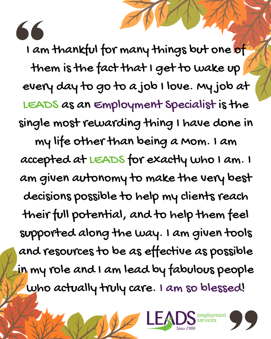 This Thanksgiving, one of our amazing ESs shared a heartfelt reflection— a powerful reminder of how our workplace makes a difference not just in our work, but in our lives.

We’re so grateful for the passion, dedication, and heart our team brings every single day.  💙