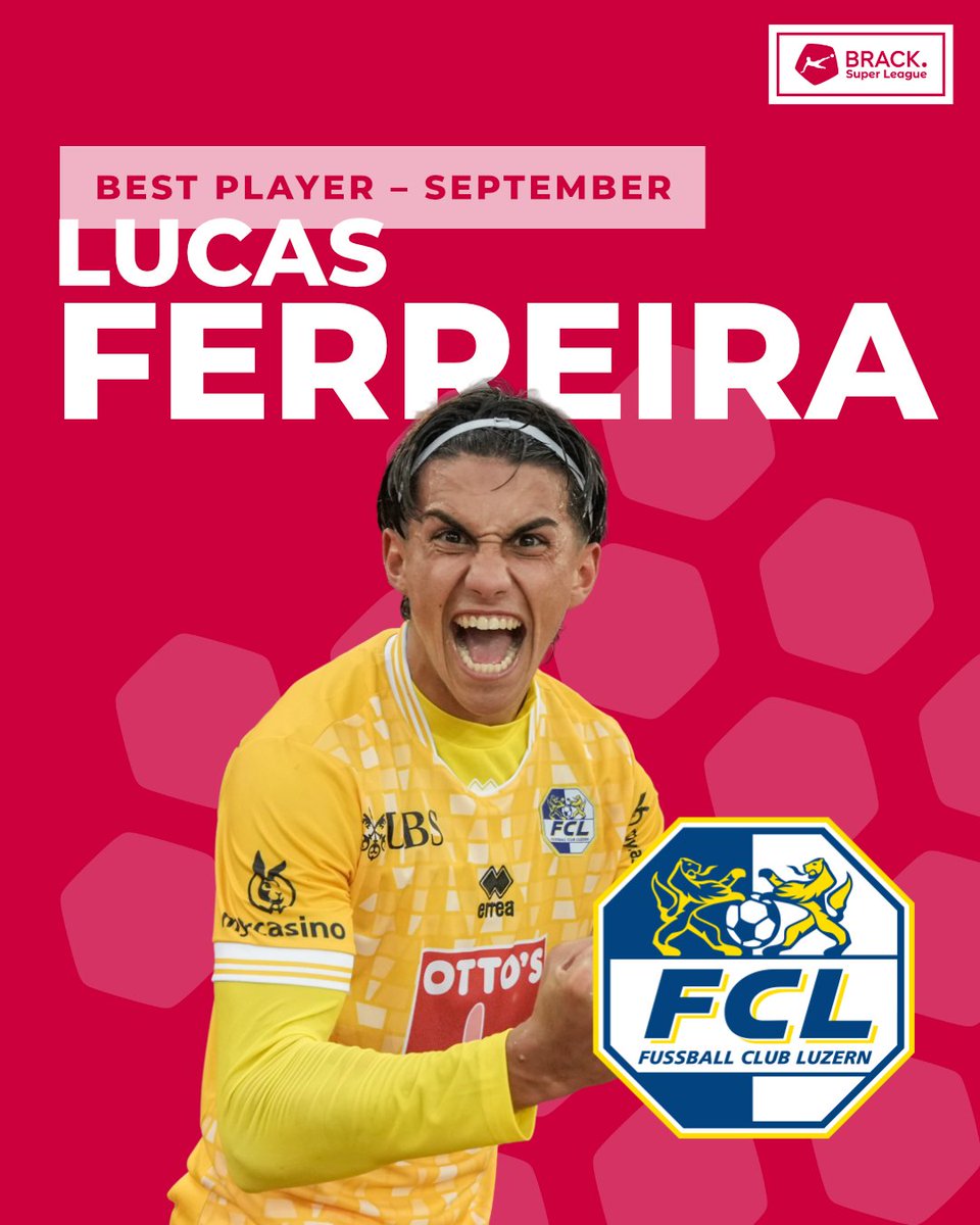 🏆🔴At just 18 years of age, he already plays an important role at <a href="/FCL_1901/">FC Luzern</a> . Lucas Ferreira is your Best Player of the Brack Super League in September.