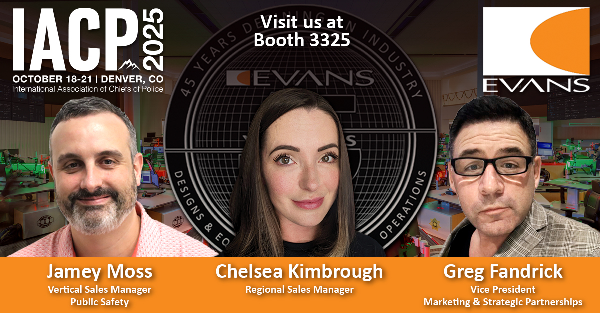 EvansConsoles's tweet image. The future of policing requires environments built for focus and resilience. Evans designs control rooms trusted by law enforcement agencies across North America. Meet Jamey, Chelsea, and Greg at Booth 3325, October 18–21, Denver, CO.
#IACP2025 #LawEnforcement #ControlRoomDesign.