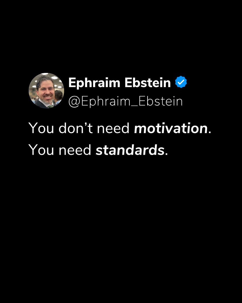 Motivation fades. Standards don’t.

Even if you don't succeed first time you'll be able to recover, and try again.

Show up, put in the work, and let your results speak.