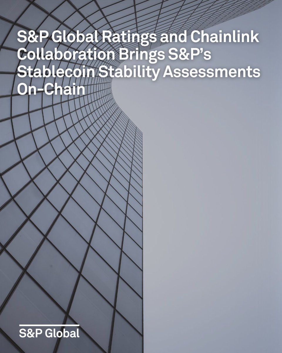 SPGlobal's tweet image. S&P Global is excited to announce a collaboration between S&P Global Ratings, the world’s leading provider of #CreditRatings, benchmarks and analytics, and Chainlink Labs, the industry-standard oracle platform bringing the capital markets on-chain, to deliver S&P Global Ratings’…