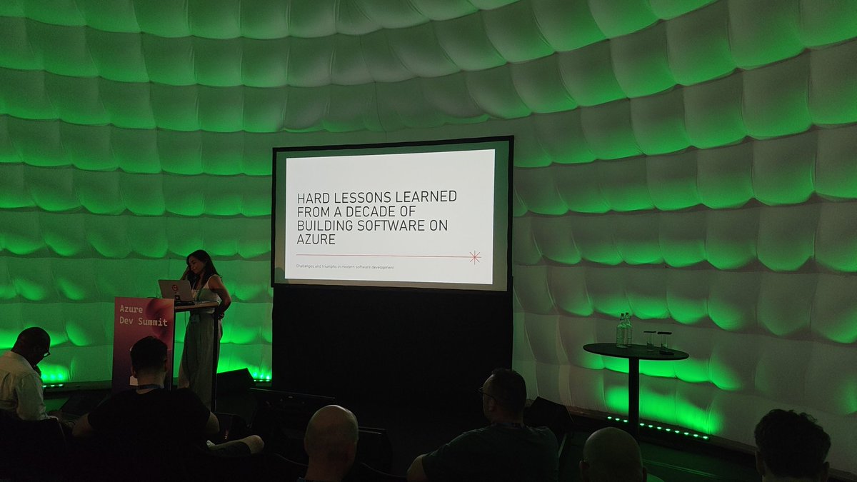 WorkingHardInIT's tweet image. Now attending Hard Lessons Learned from a decade of building software on #Azure #AzureDevSummit #MVPSummit