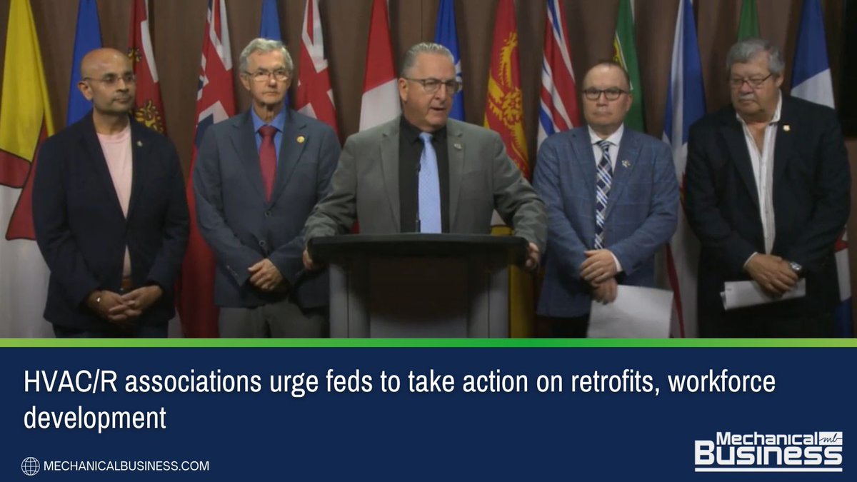 MechBusiness's tweet image. Representatives from three industry associations held a press conference on Parliament Hill on to highlight the importance of HVAC/R and plumbing in the lives of Canadians. 
.
.
.
Click on the link for more details: buff.ly/Lfp9Wl1 
#CIPH #HRAI #ASHRAE #HVACR #plumbing