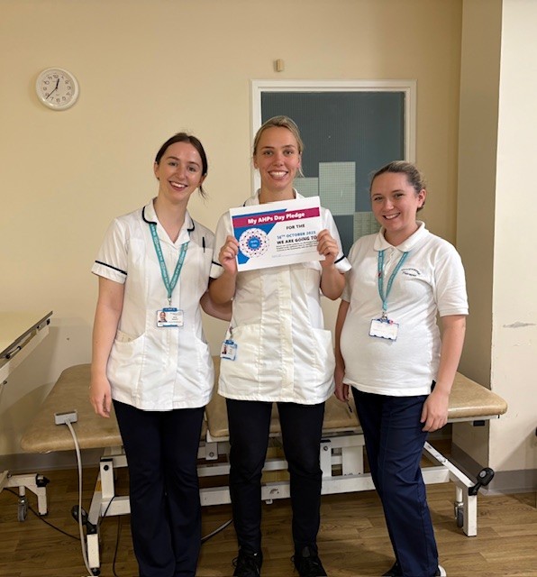 This allied health professions (AHPs) day, our Neuro Therapy Team pledge to...

"Ensure our stroke patients are discharged from hospital at the optimum time to continue their recovery in the community with our Early Supported Discharge Team."

<a href="/WHHAHPs/">WHH AHPs</a>