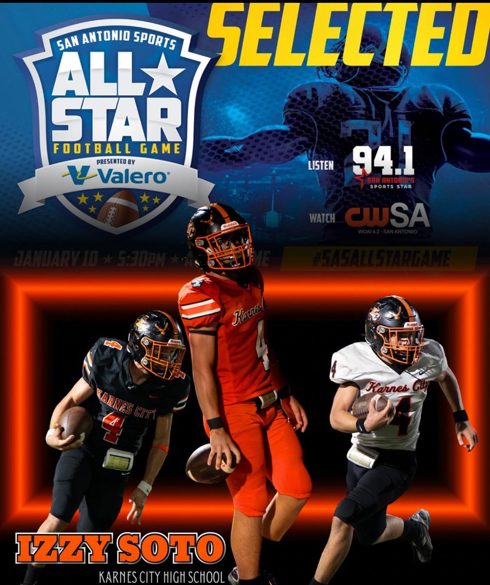 Super proud of this young man… Israel Soto will be the 1st KC Badger to play in the San Antonio Sports All-Star Football Game presented by Valero… January 10, 2026 / Alamodome / 5:30 PM… #BPND #TINT #SASAllStarGame