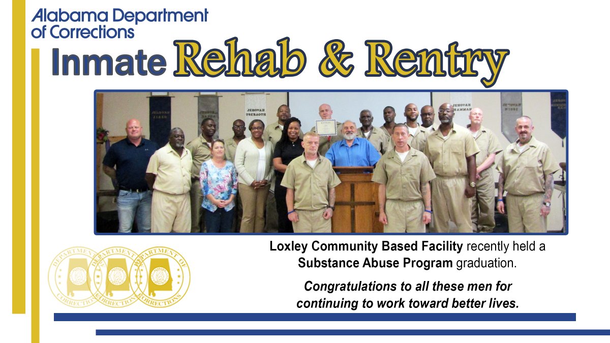Alabama Department of Corrections is proud of the men and women who participate in and complete the various programs offered at their facilities. Congratulations to all for working hard toward a better life! #Reentry2030