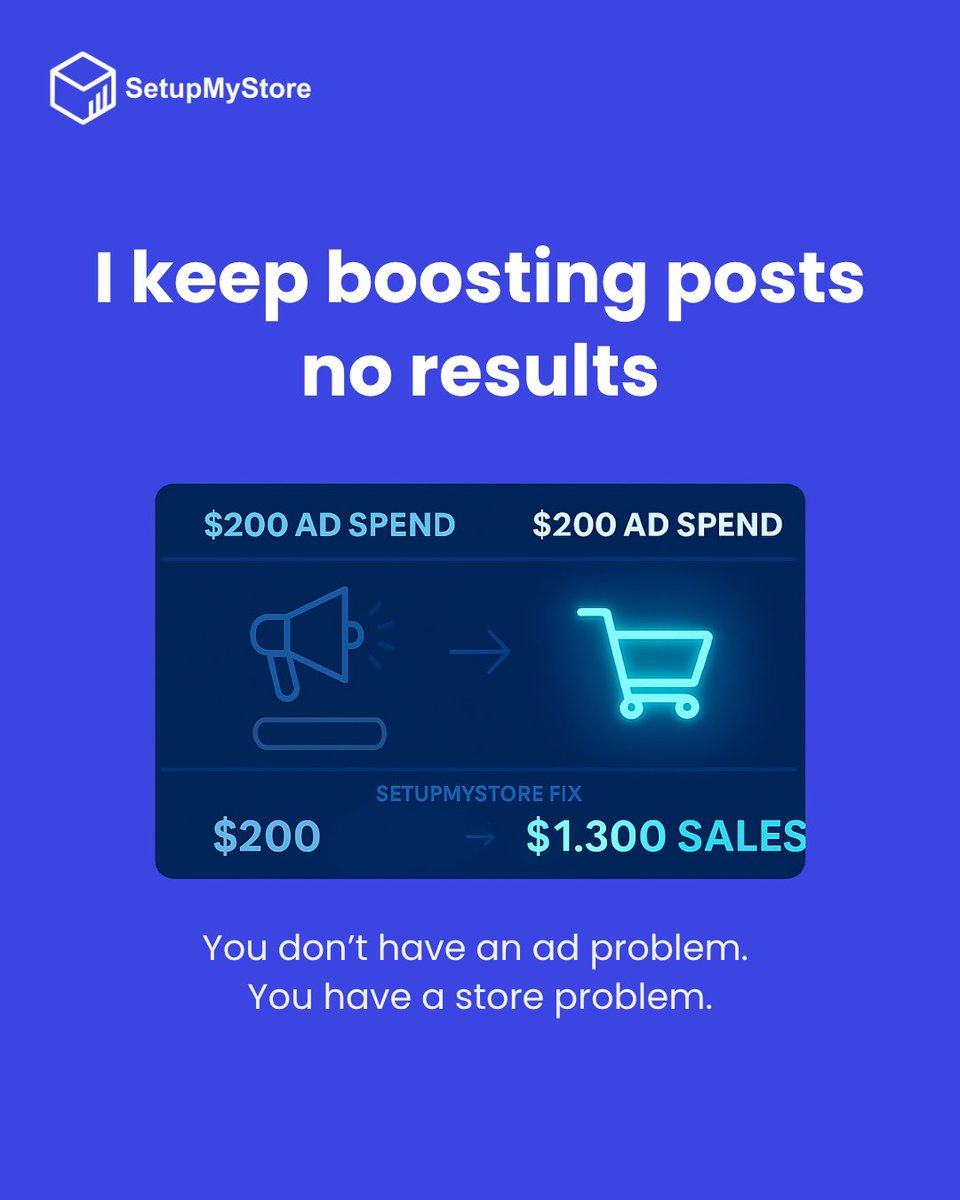 CEO_SMS_Waleed's tweet image. 💸 You’re boosting posts… but nothing changes?
That’s not an ad problem — that’s a store problem.
We optimize your website, funnels, and user experience so your ad spend actually converts into sales.
#SetupMyStore #EcommerceOptimization #AdStrategy #StoreFix #EcommerceGrowth