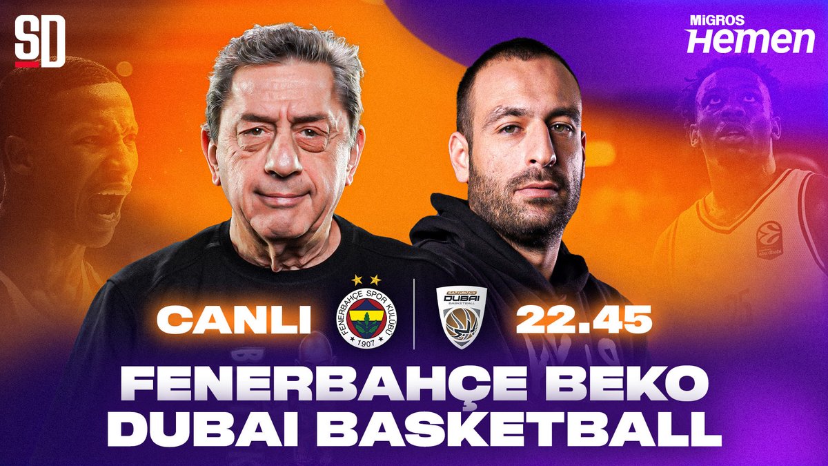 SportsDigitale's tweet photo. Fenerbahçe Beko - Dubai Basketball maçından sonra CANLI yayına bekleriz!

https://t.co/Xeu3pxFHCA

🎙️Murat Murathanoğlu x Cenk Duruk https://t.co/Eolg2NU5s5