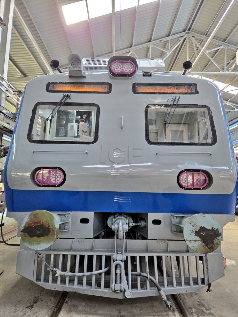 Ananth_IRAS's tweet image. So another AC EMU getting ready at the ICF to go to @Central_Railway for the Mumbai Suburban system! This rake is scheduled for dispatch by the end of this week. #IndianRailways #mumbailocal
