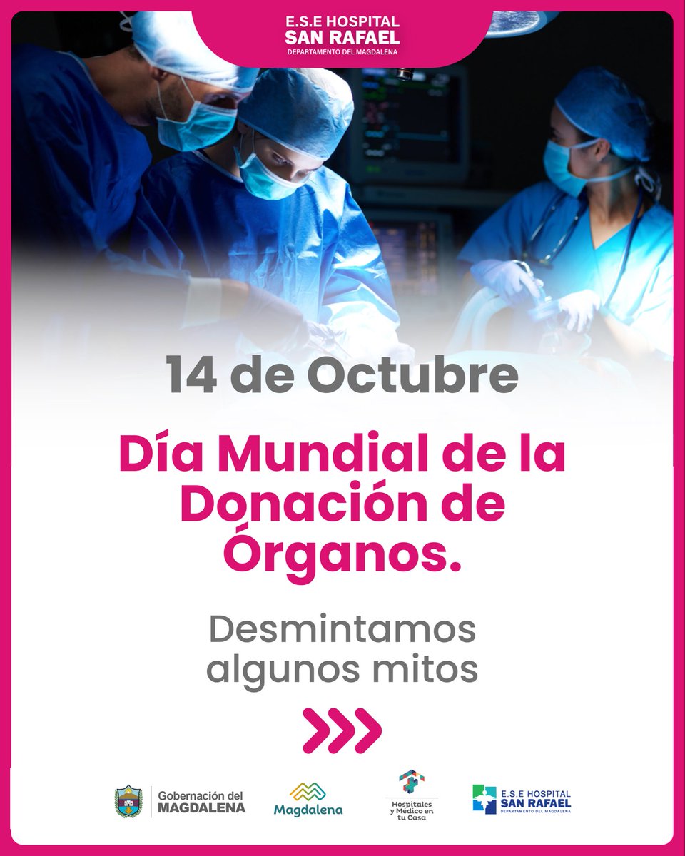 ESESANRAFAEL's tweet photo. ¡En el Día Mundial de la Donación de Órganos, tejidos y células,  celebramos la vida que se comparte! 💪🏼🫀

⬆️ Conoce la verdad detrás de los mitos más comunes sobre la donación de órganos y súmate a la cultura de la donación.

#fundación #magdalena https://t.co/sDZr5IT69T
