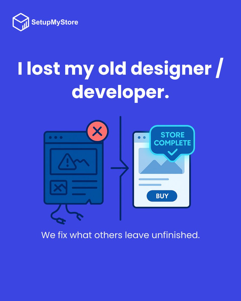 CEO_SMS_Waleed's tweet image. 💻 Stuck with an unfinished store because your designer disappeared?
Don’t start over - We step in, fix the gaps, polish the design, and optimize everything for performance and sales.

#SetupMyStore #EcommerceFix #StoreRescue #EcommerceOptimization #ShopifyExperts