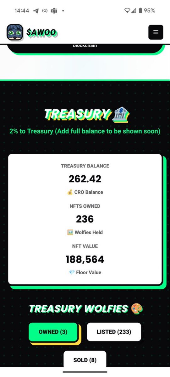 the_jujukey's tweet image. 236 held, $188k+ at current value
That’s the stats for $Awoo by @kristokencro in just 3days at 74k MC
Mechanism: buys NFTs, relists +20%; fees loop to buy/burn
Explaining the flywheel ;
• STR NFT sells
• Goes Into token buy back
• Pumps Token ( creates buy pressure for…