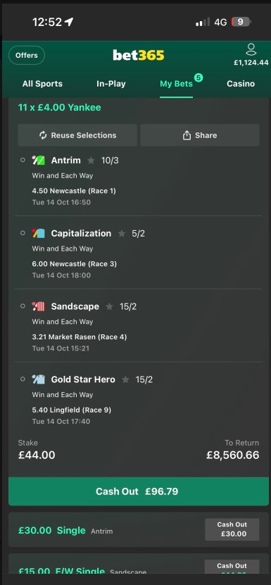 🚨Huge UK Horse Value 🚨

Last night's selections have been smashed in, leaving our members with HUGE cash-out profits before they've even raced!

Just further proof of our edge over the bookies - the key to long-term success 📈