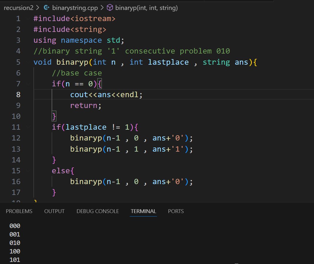 SatankarUj46705's tweet image. Day 19 🔁
Today I solved recursion problems:
• Binary string (no consecutive 1s)
• Friend pairing problem
• Remove duplicates from string
Learning how base cases and stack work in recursion.
Feeling more confident day by day 💪
#DSA #recursion