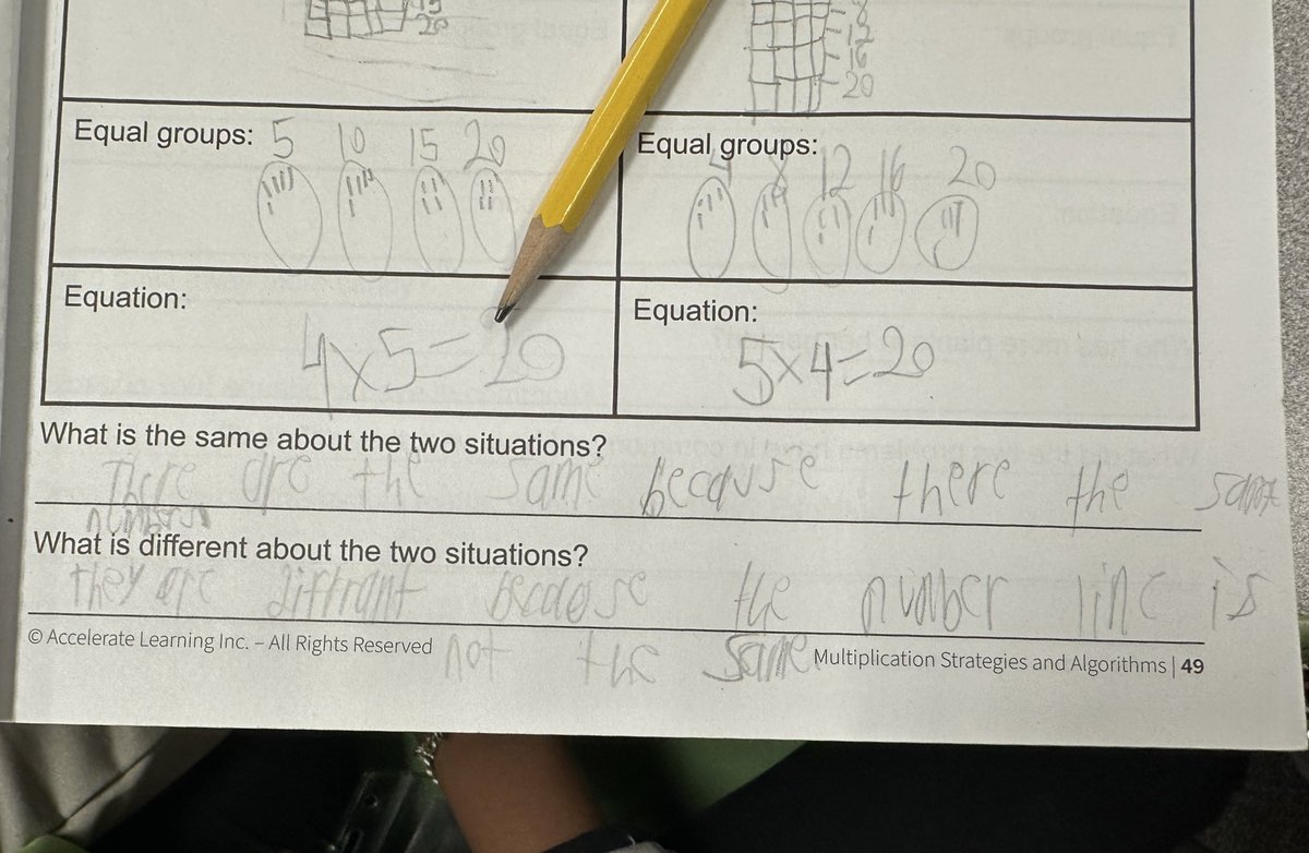 Alaina_Boaz's tweet image. Modeling the “I Do,” students collaborating, and an Everybody Writes to discover that the order of factors doesn’t matter-you still get the same product! 🙌Way to go, Ms. Ponce and the @HendersonMISD Tigers for making math meaningful and hands-on!🐯#MidlandISDMath