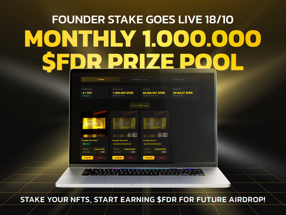 simfounder's tweet image. FOUNDER STAKE IS COMING IN 2 DAYS!
1.000.000 $FDR Monthly Prizepool until Genesis!
Wen Somnia Point Boost? 👀
