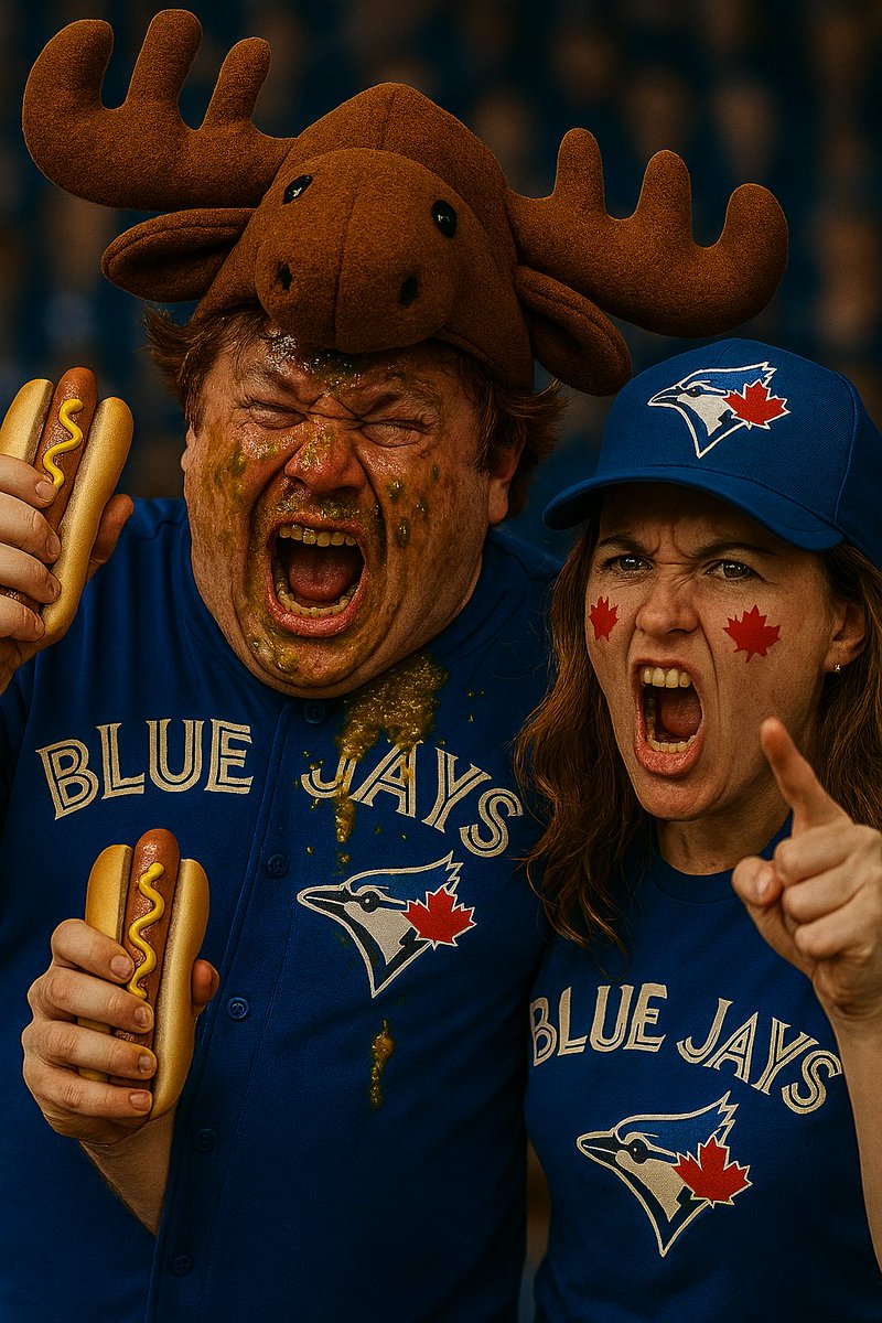 LukeKIRO's tweet photo. Maybe if we asked AI to include his girlfriend... a pleasant #Toronto #BlueJays couple?!? ... nope. @KIRONewsradio #Ketchup #LoonieDogs #SeizeTheMoment https://t.co/gvvrNMlE6u