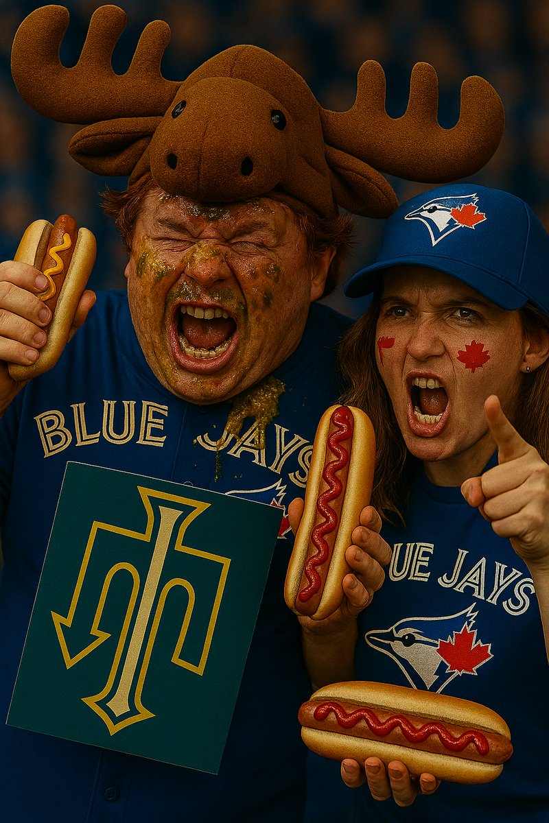 LukeKIRO's tweet photo. Maybe if we asked AI to include his girlfriend... a pleasant #Toronto #BlueJays couple?!? ... nope. @KIRONewsradio #Ketchup #LoonieDogs #SeizeTheMoment https://t.co/gvvrNMlE6u