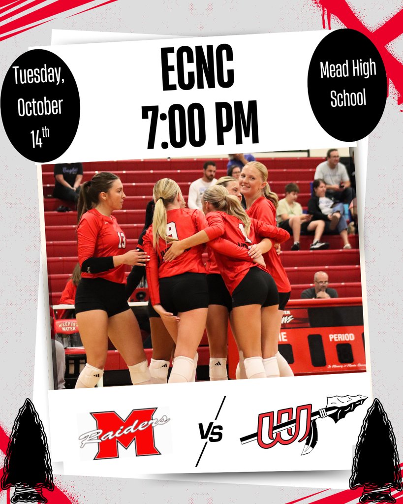 The varsity volleyball team travels to Mead tonight, for night two of ECNC! Good luck!