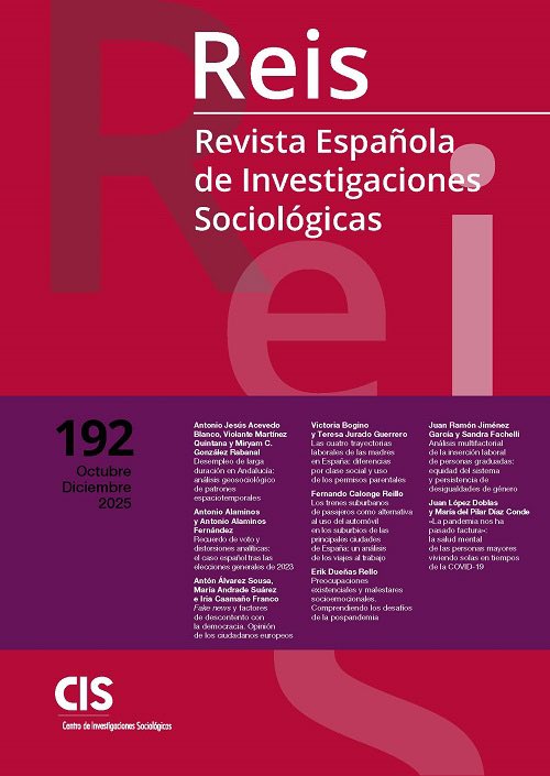 🗣️¡Nueva publicación de un socio de la AAS en REIS!
Antonio Jesús Acevedo‑Blanco, junto a M. V. Martínez‑Quintana y M. C. González‑Rabanal, analiza cómo se distribuye el desempleo de larga duración (2015–2023) en municipios andaluces con técnicas de ciencia de datos espaciales