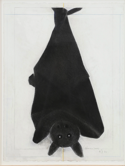 #BatAppreciationMonth 
#BatsInArt #PreciousBats #Haitian #Contemporary 
Hervé Télémaque (1937 - 2022)
CHAUVE-SOURIS, 2001
Charcoal and pencil on paper