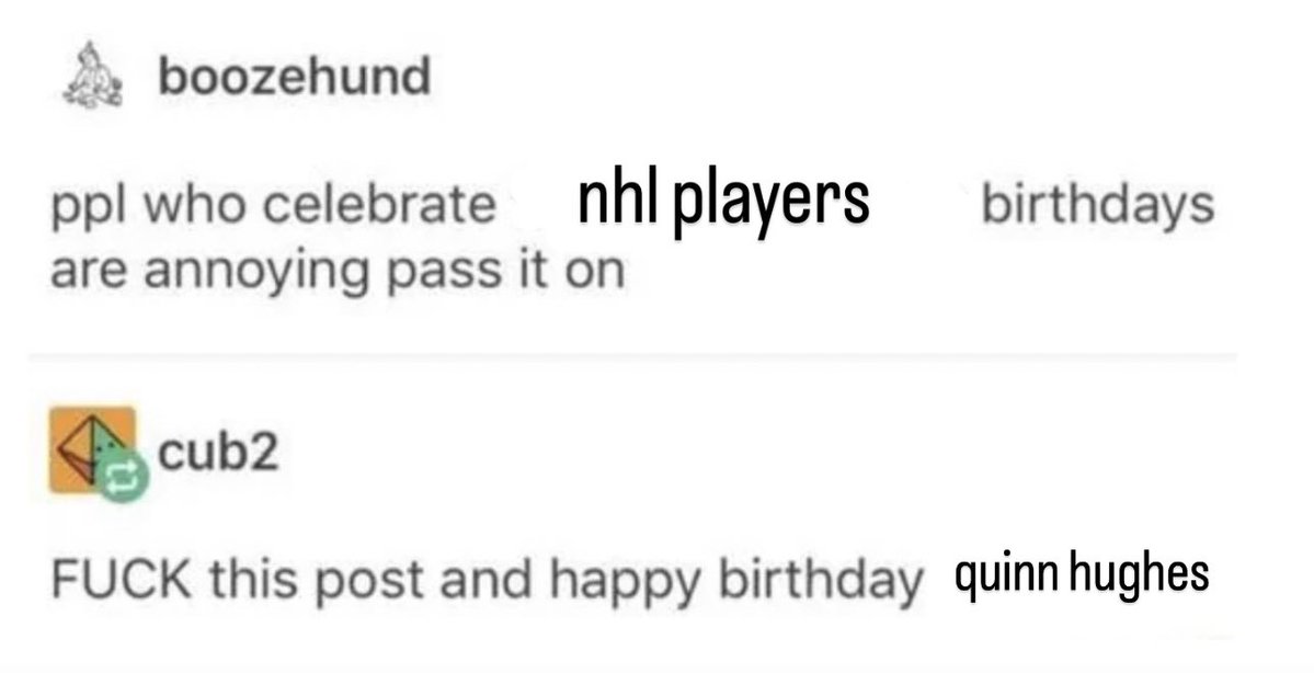 orungejuice's tweet image. quinn hughes birthday :DD