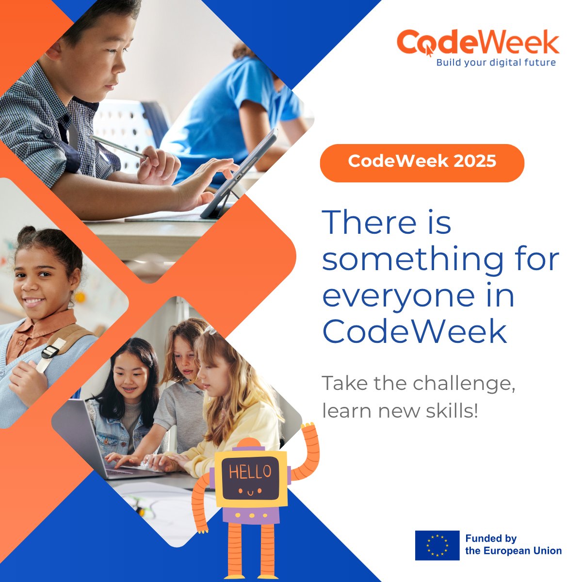 CodeWeekEU's tweet image. Think coding is just for programmers? 🤔 Think again!
This #EUCodeWeek, everyone can explore creativity, problem-solving & teamwork — no experience needed 💻✨
👉 Get inspired: codeweek.eu/guide
#EUCodeWeek