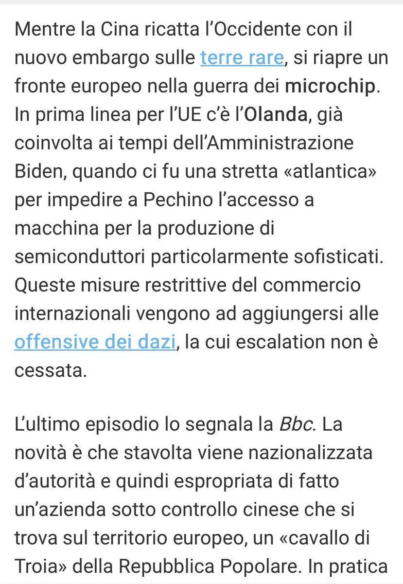Da una delle nazioni europee considerate le più tranquille, arriva il colpo di maglio alle politiche espansionistiche cinesi: l'Olanda ha nazionalizzato un'azienda olandese di proprietà cinese.

Il capitalismo di Stato è un trend globale:
