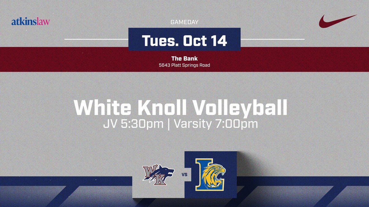 KnollAthletics's tweet image. 🔥 It’s a BIG night in The Bank! 🔥
Your @wk_timberwolves Volleyball squad hosts Lexington in a crucial region showdown! 🏐🐺

📍 White Knoll High School
🕠 JV – 5:30 PM
🕖 Varsity – 7:00 PM
Let’s defend The Bank and show that T-Wolf pride! 💪❤️💙 #GoTimberwolves #DefendTheBank