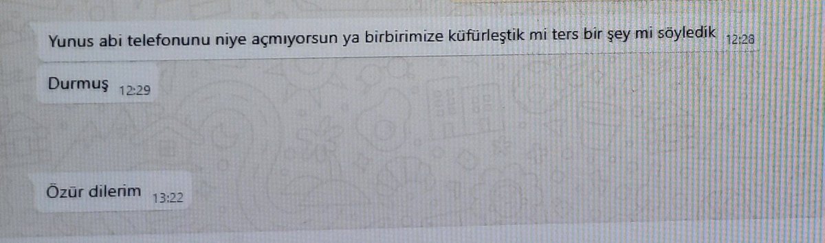 "sana da ne mesajlar geliyordur"