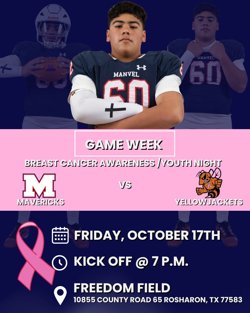 We are @ Home this week! See you on Friday! 
<a href="/NoahCantu1007/">Noah Cantu</a> 
<a href="/CoachKirkMartin/">Kirk Martin</a>
<a href="/ManvelHS/">Manvel High School</a>
<a href="/AlvinISDAth/">Alvin ISD Athletics</a>
<a href="/ManvelHSabc/">Manvel HS Booster Club</a>
#recruitmanvel #family