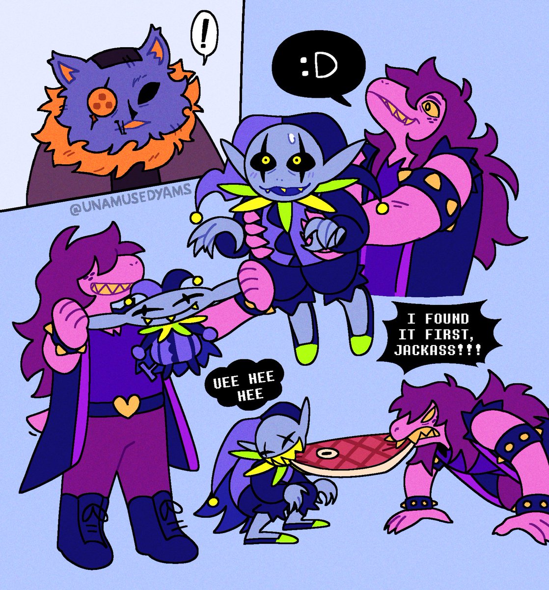Make your faves hang out its free #DELTARUNE #susie #seam #jevil