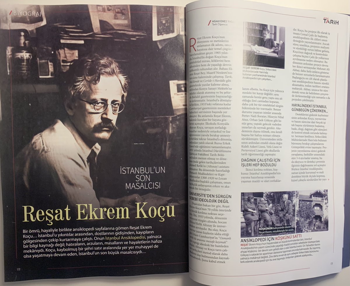 Aktüel Tarih'in 15. sayısına dosya dışı bir makale de benden, Reşat Ekrem Koçu'nun çalışmalarını ve portresini tatlı-sert, eleştirel bir boyutta ele aldım. Özellikle kendi merakları etrafında maddeleri nasıl kurguladığı ve hakikati eğip büktüğünü deşifre etmeye çalıştım.