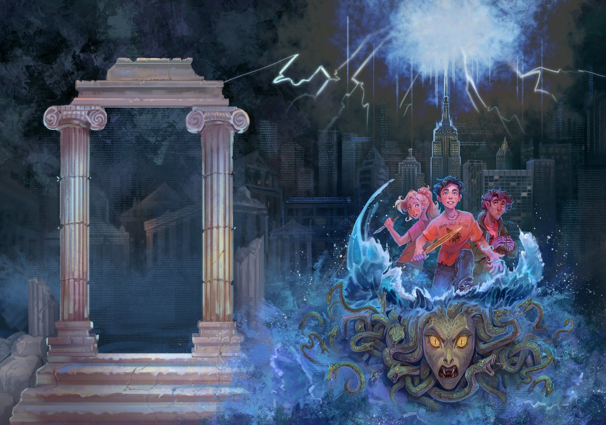 Если бы кто-то сказал маленькой мне, что я в будущем буду иллюстрировать Перси Джексона официально, то моя мелкая версия там бы и скончалась 

Yep, I've been commissioned to illustrate the Percy Jackson books! 💙💙

#PercyJackson #персиджексон